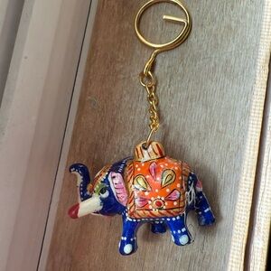 Handcrafted Elephant Keychain - Multicolor